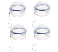 Giftik Clear Food Storage Containers For Fridge,Freezer Microwave Safe,Fresh Food Keeper Saver Bowl Box for Small Vegetable Lemon Tomato Onion Chili Garlic Fruit Avocado Pear Peach (Clear (4PCS))