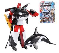Giftik Deformable Ocean Animal Robot Toys, Sea Beach Toy Transforming Dolphin Killer Whale Shark Figures for Kids Boys Girls Age 3-12