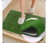 Giftik Evergreen Artificial Turf Door Mat, Green, 40 x 60 cm, Indoor/Outdoor, Realistic Green Landscape Lawn Pad Rug, Multi-Purpose Home Entryway Scraper Doormat, Dog Mats