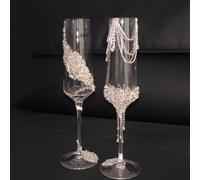 Giftik Handmade DIY Material Package Wedding Toast Cup Champagne Cup for Engagement Party Table Decoration Bridal Shower & Wedding Decor (D)