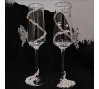 Giftik Handmade DIY Material Package Wedding Toast Cup Champagne Cup for Engagement Party Table Decoration Bridal Shower & Wedding Decor (C)