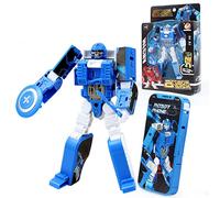 Giftik Phone Model Transforming Robot Toys,Deformnation Phone Robot Action Figure Toys with Sound and Light Effect (Blue)