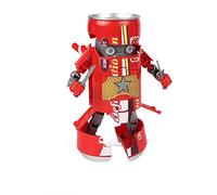 Giftik Transforming Drinks Cans Robot Toys,Beverage Cans Juice Bottle Model Deformed Action Figure Toys (Red)