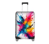 GIFTIMIZED Abstract Paint Splashes Luggage Cover Colourful Watercolour Art Suitcase Protector Modern Travel Accessory Holiday Vacation Travel Gear Stylish Traveller Gift UK