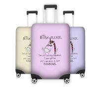 GIFTIMIZED Bitch I’m So Fabulous I Pee Glitter Luggage Cover Funny Cheeky Humorous Travel Suitcase Protector Custom Background Colour Kids Adults