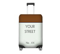 GIFTIMIZED Board Game Street Personalised Luggage Cover, Custom Street Name & Number, 8 Colour Options, Fun Property Style Suitcase Protector, Travel Gift