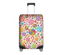 GIFTIMIZED Candy Swirl Pattern Luggage Cover Colourful Sweet Shop Inspired Design Suitcase Protector Fun Travel Accessory Holiday Vacation Traveller Gift UK
