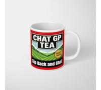GIFTIMIZED Chat GP Tea Funny AI Pun Mug Gift for Him Her Tech Lover Novelty Coffee Cup Geek Humour Present UK Made Meme Tea Drinker Gift Idea Ceramic Office Desk Joke Birthday Christmas Cup