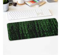 GIFTIMIZED Coder Matrix Gaming Mouse Mat Hacker Code Matrix Desk Mat Programming Code Gamer Mouse Pad Cyber Code Pattern Large Extended Gaming Mouse Mat for Coding Setup Programmer Desk Pad
