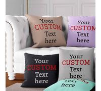 GIFTIMIZED Custom Text Cushion, Personalised Message Pillow, Add Your Words, Name or Quote, Custom Home Decor Cushion Cover or Filled, Gift for Family or Friends
