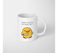 GIFTIMIZED Dont Touch My Mug Cute Duck Funny Scary Warning Quote Coffee Cup Novelty Gift for Him Her Friend Coworker Birthday Xmas Work