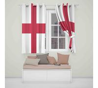 GIFTIMIZED England Flag Blackout Eyelet Curtains St George Cross Design Patriotic Home Decor Bedroom Living Room Drapes Thermal Insulated Noise Reducing Curtains