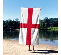 GIFTIMIZED England Flag St George's Cross Custom Towel, Super Absorbent Microfibre | Face, Hand, Bath, Bath Sheet, Super Towel Sizes | British Made | Perfect for Beach, Bath, Gym, Home