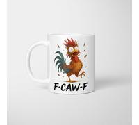 GIFTIMIZED F.CAW.F Funny Chicken Mug Rude Humour Coffee Cup Offensive Joke Gift for Him Her Sarcastic Animal Pun Cup Unique Novelty Present for Adults 11oz Ceramic Tea Mug