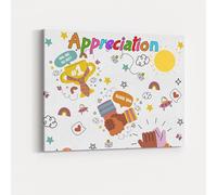 GIFTIMIZED Filled With Appreciation Canvas Wall Art Thank You Teacher Gift Colourful Kids Typography Quote Print Classroom School Nursery Decor Teaching Assistant Appreciation Custom Colour Choice