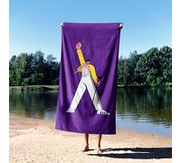 GIFTIMIZED Freddie Mercury Towel Cartoon Style Personalised Custom Background Colour Music Legend Inspired Bathroom Novelty Bath Sheet Hand Face Oversize Pool Beach Towel