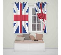 GIFTIMIZED Great Britain Union Jack Flag Blackout Eyelet Curtains Patriotic UK Design Home Bedroom Living Room Decor Thermal Insulated Noise Reducing Drapes