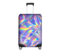 GIFTIMIZED Holographic Prism Effect Luggage Cover Iridescent Rainbow Light Reflection Design Futuristic Metallic Travel Suitcase Protector Holiday Vacation Travel Accessory Gift UK