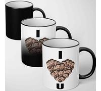GIFTIMIZED I Love You Face Mash Mug Heat Sensitive Colour Changing Mug Magic Reveal Funny Custom Photo Love Coffee Cup Upload Faces Novelty Heat Change Magic Mug Gift for Partner