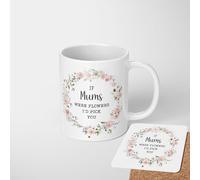 GIFTIMIZED If Mums were Flowers, I'd Pick You Custom Mug Coffee Tea Cup Gift with Coaster Option | Large Handle | Spacious 11oz | Dishwasher Safe | Made in UK | Mothers Day Gift