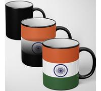 GIFTIMIZED India Flag Mug Heat Sensitive Colour Changing Mug National Flag Coffee Cup Patriotic Novelty Magic Mug Gift for Indian Pride Home Office