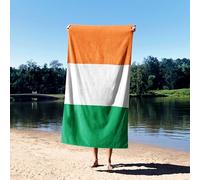 GIFTIMIZED Ireland Flag Irish Tricolour Custom Towel, Super Absorbent Microfibre | Face, Hand, Bath, Bath Sheet, Super Towel Sizes | British Made | Perfect for Beach, Bath, Gym, Home