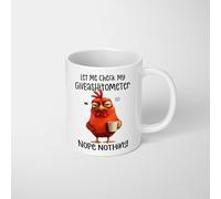 GIFTIMIZED Let Me Check My Giveashitometer Mug Funny Sarcastic Chicken Meme Joke Coffee Cup Novelty Gift for Him Her Coworker Birthday Xmas
