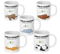 GIFTIMIZED Mum is Charging Out of Service Mug Coffee Tea Cup Gift with Coaster Option | Large Handle | Spacious 11oz | Dishwasher Safe | Made in UK | Mother's Day Gift for Mum (Mug Only, Elephant)