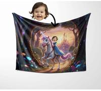 GIFTIMIZED Personalised Kids Unicorn Blanket Upload Your Face Funny Custom Photo Blanket Cute Magical Unicorn Design Soft Fleece Throw Small Medium Large Cuddle or Polar Fleece