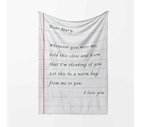 GIFTIMIZED Personalised Letter Blanket, Custom Text Message Throw, Write Your Own Note Gift, Love Letter Fleece Blanket, Sentimental Keepsake Gift for Mum, Dad or Partner