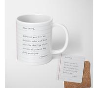 GIFTIMIZED Personalised Letter Mug, Custom Message Cup, Write Your Own Note Gift, Love Letter Mug, Sentimental Keepsake, Custom Text Coffee Mug for Mum or Partner