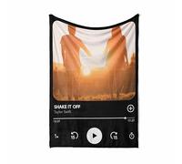GIFTIMIZED Personalised Spotify Music Player Inspired Upload Your Own Photo Blanket Throw | Favourite Song Memory British Made | Customisable Picture Text