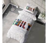 GIFTIMIZED Personalised Superhero Logo Any Name Text Duvet Cover With Pillowcase Option | Single Size Bed |. British Made | Hypo Allergenic | Custom Gift Kids | Fade Resistant | Wrinkle Resistant