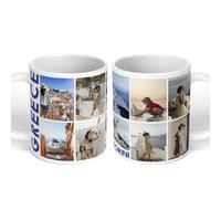 GIFTIMIZED Personalised Upload Your Own Photos Custom Text Coffee Cup Tea Mug 11oz Spacious Mug | Large Handle Easy Grip | Custom Photo Gift | Heat Changing Option (10 Images with 2 Text Lines)