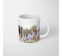 GIFTIMIZED Personalised Upload Your Own Photos Custom Text Coffee Cup Tea Mug 11oz Spacious Mug | Large Handle Easy Grip | Custom Photo Gift | Heat Changing Option (3 Images Collage)
