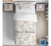GIFTIMIZED Personalised Vintage Explorer Cot Bed Duvet Cover Set with Pillowcase, Custom Name Baby Bedding, Adventure Nursery Theme, Safari Map Travel Toddler Quilt Cover, Infant Bed Linen