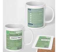 GIFTIMIZED Pharmacy Prescription Personalised Name Custom Mug Funny Gift Doctor Coffee Tea Cup Gift with Coaster Option | Large Handle | Spacious 11oz | Dishwasher Safe | Made in UK |