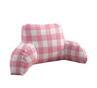 GIFTIMIZED Pink Gingham Fleece Reading Pillow Check Pattern Cushion Plush Support Cosy Relax Comfort Lounge Bedroom Decor Snuggle Aesthetic Home Gift Back Rest Pillow Soft UK