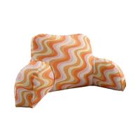 GIFTIMIZED Retro Wavy Pattern Fleece Reading Pillow Boho Abstract Cushion Plush Support Cosy Relax Comfort Lounge Bedroom Decor Snuggle Aesthetic Home Gift Back Rest Pillow UK