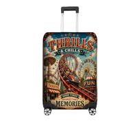 GIFTIMIZED Rollercoaster Theme Park Luggage Cover Thrill Ride Adventure Design Amusement Park Artwork Travel Suitcase Protector Holiday Vacation Travel Accessory Gift UK