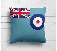 GIFTIMIZED Royal Air Force Flag Cushion | RAF Pride Pillow | UK Military Inspired Cushion | Soft Microfibre, Cuddle Fleece, Faux Suede or Luxury Velour | Optional Filling