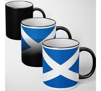 GIFTIMIZED Scotland Flag Mug Heat Sensitive Colour Changing Mug Magic Reveal St Andrews Cross Coffee Cup Scottish Patriotic Novelty Heat Change Magic Mug Gift for Scotland Pride Home Office