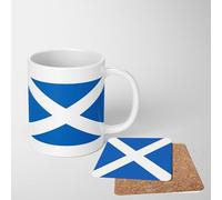 GIFTIMIZED Scotland Scottish Flag St Andrew Cross Saltire Mug Coffee Tea Cup Gift with Coaster Option (Mug Only)