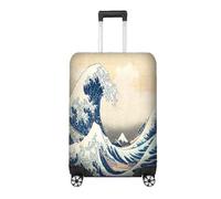 GIFTIMIZED The Great Wave Off Kanagawa Luggage Cover | Hokusai Japanese Art Suitcase Protector | Ocean Wave Travel Case Cover | Artistic Holiday Bag Sleeve | Famous Painting Design for Stylish Travel