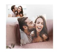 GIFTIMIZED Upload Your Own Photo Text Collage Custom Personalised Zip Cushion Cover Throw Pillow With Insert Pads Filler Option | Multiple Sizes | Machine Washable