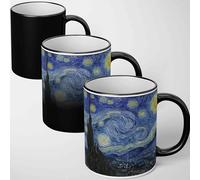 GIFTIMIZED Van Gogh Starry Night Mug Heat Sensitive Colour Changing Mug Magic Reveal Famous Art Coffee Cup Museum Style Novelty Heat Change Magic Mug Gift for Art Lover Adult