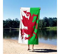 GIFTIMIZED Wales Flag Welsh Dragon Custom Towel, Super Absorbent Microfibre | Face, Hand, Bath, Bath Sheet, Super Towel Sizes | British Made | Perfect for Beach, Bath, Gym, Home