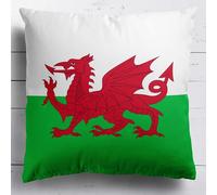GIFTIMIZED Wales Welsh Red Dragon(Y Ddraig Goch) Flag Cushion Throw Pillow Cover With Filling Option | Machine Washable | Super Soft | Made in UK | Multiple Sizes for Home or Fans