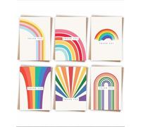 Giftinghouse 12/24/48 Thank You Cards Multipack with Envelopes - 6 Rainbow Designs. 10 x 15 cm. Blank Inside for Teachers, Wedding, Kids. Made in the UK (24)