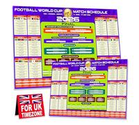 Giftinghouse 2 Pack Official Football World Cup 2026 Wall Chart Schedule - A1 Poster (84 x 59 cm) - 48 Team Fixtures, Dates, Stadiums & UK Time (BST) - 170gsm Silk Paper. (2)